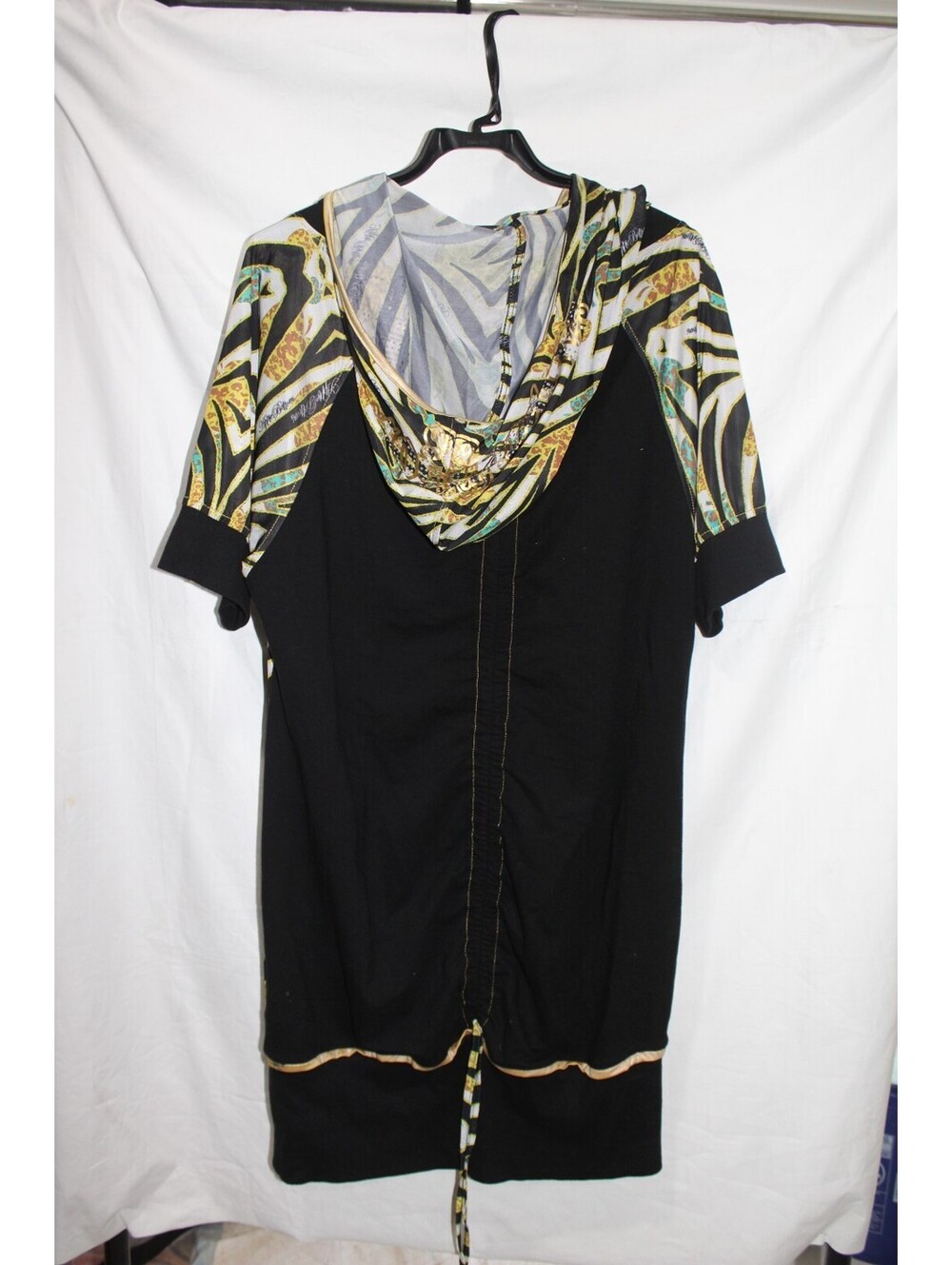APPLE BOTTOMS Hooded Zip Up Zebra Striped Dress Size small - Picture 3 of 7